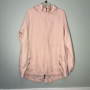 Women's Pale Pink Hooded Anorak Windbreaker Jacket
